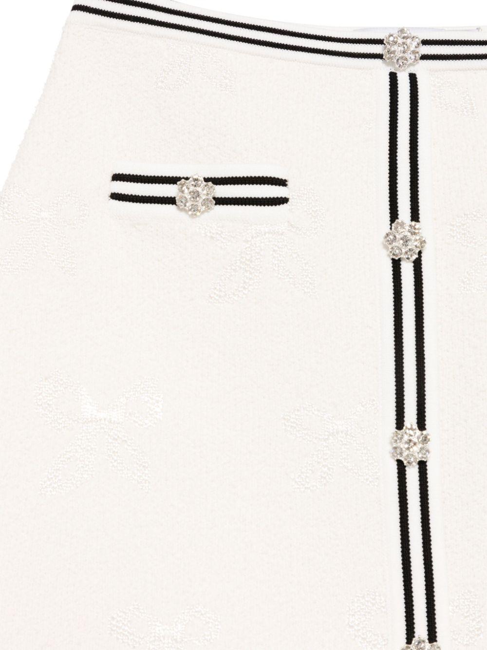 Gonna con effetto jacquard per bambina Self - Portrait Kids bianco con vita elasticizzata - Rubino Kids