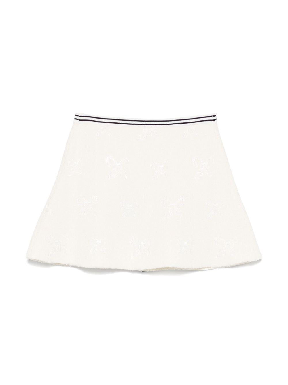 Gonna con effetto jacquard per bambina Self - Portrait Kids bianco con vita elasticizzata - Rubino Kids