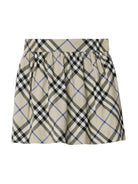 Gonna con motivo Vintage Check per bambina Burberry Kids beige con vita elasticizzata - Rubino Kids