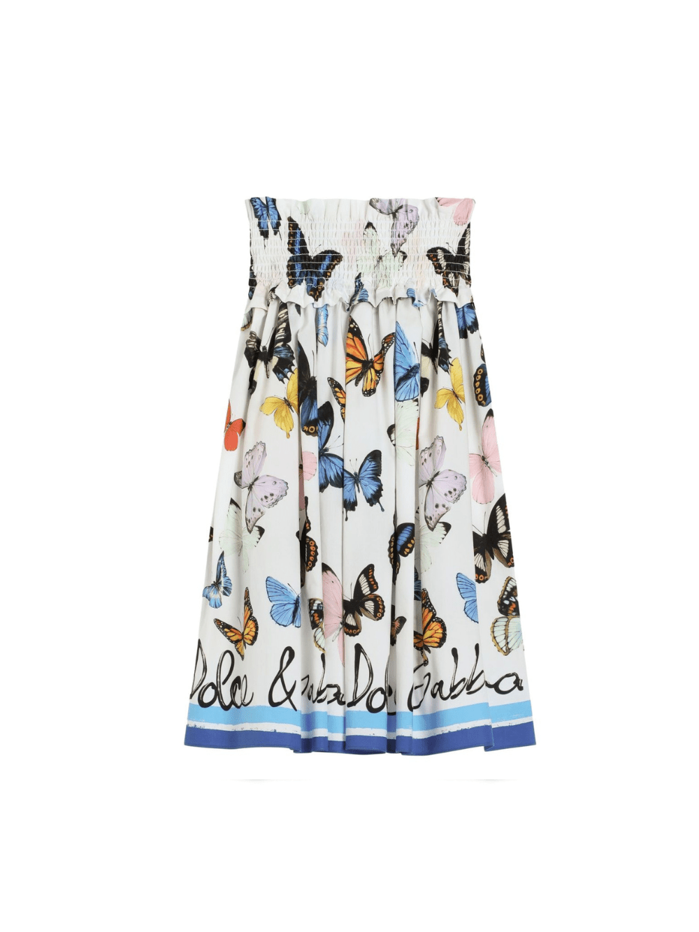 Gonna midi con stampa per bambina Dolce & Gabbana Kids bianco con orlo svasato - Rubino Kids