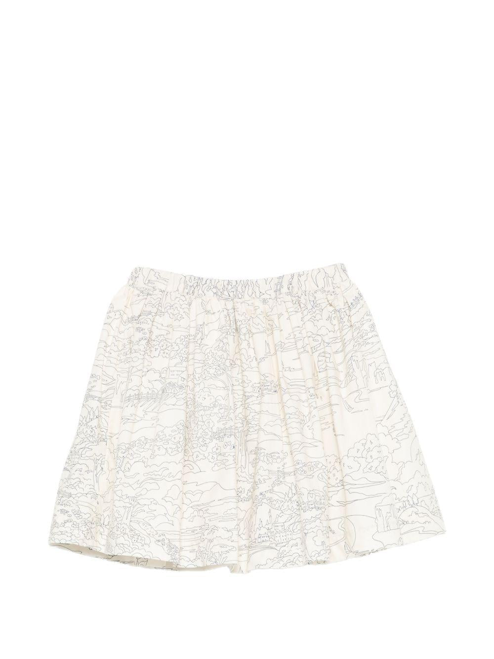 Gonna per bambina Bonpoint beige con stampa grafica all - over - Rubino Kids