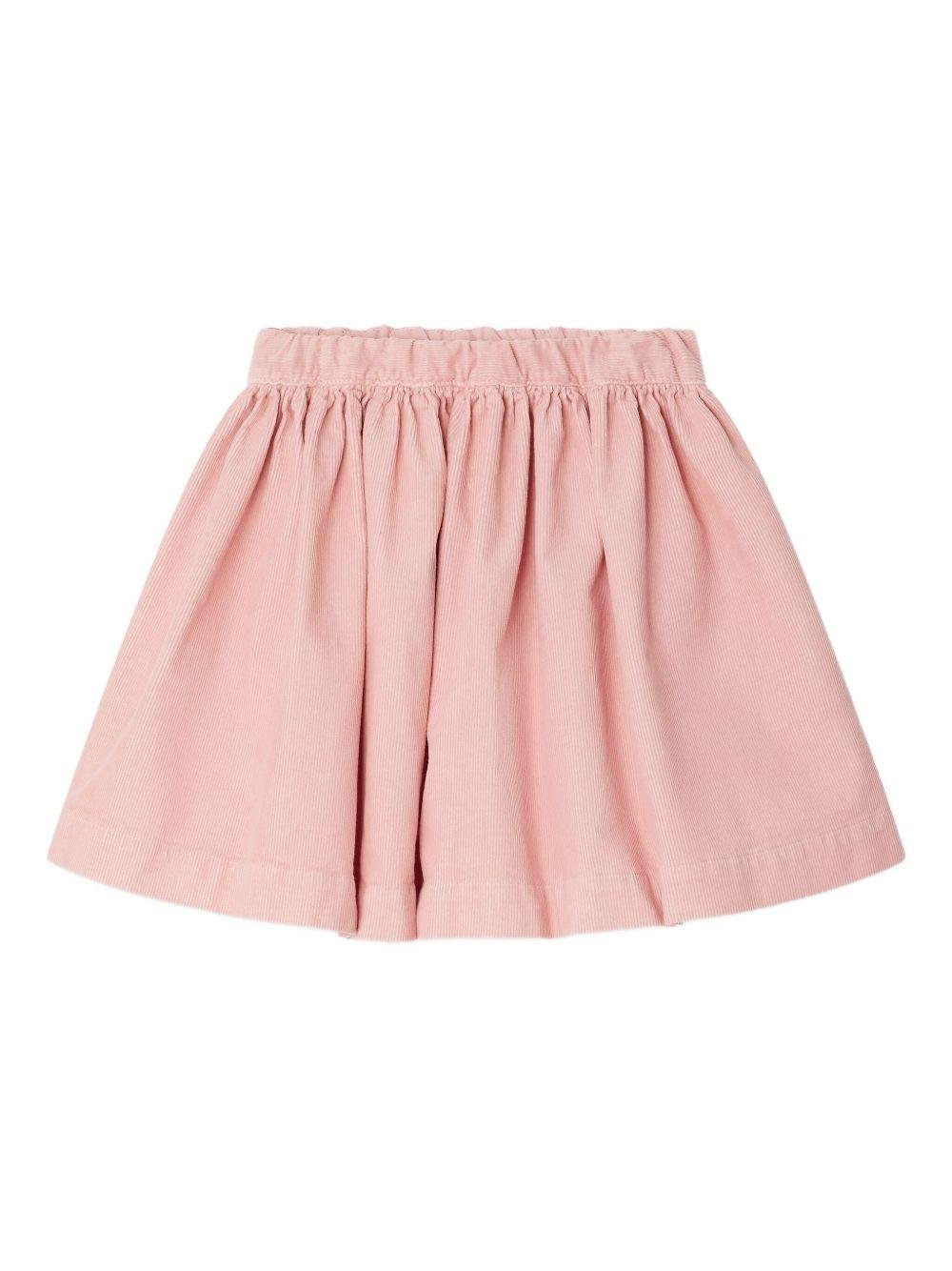 Gonna per bambina Bonpoint rosa in velluto a coste con elastico in vita - Rubino Kids