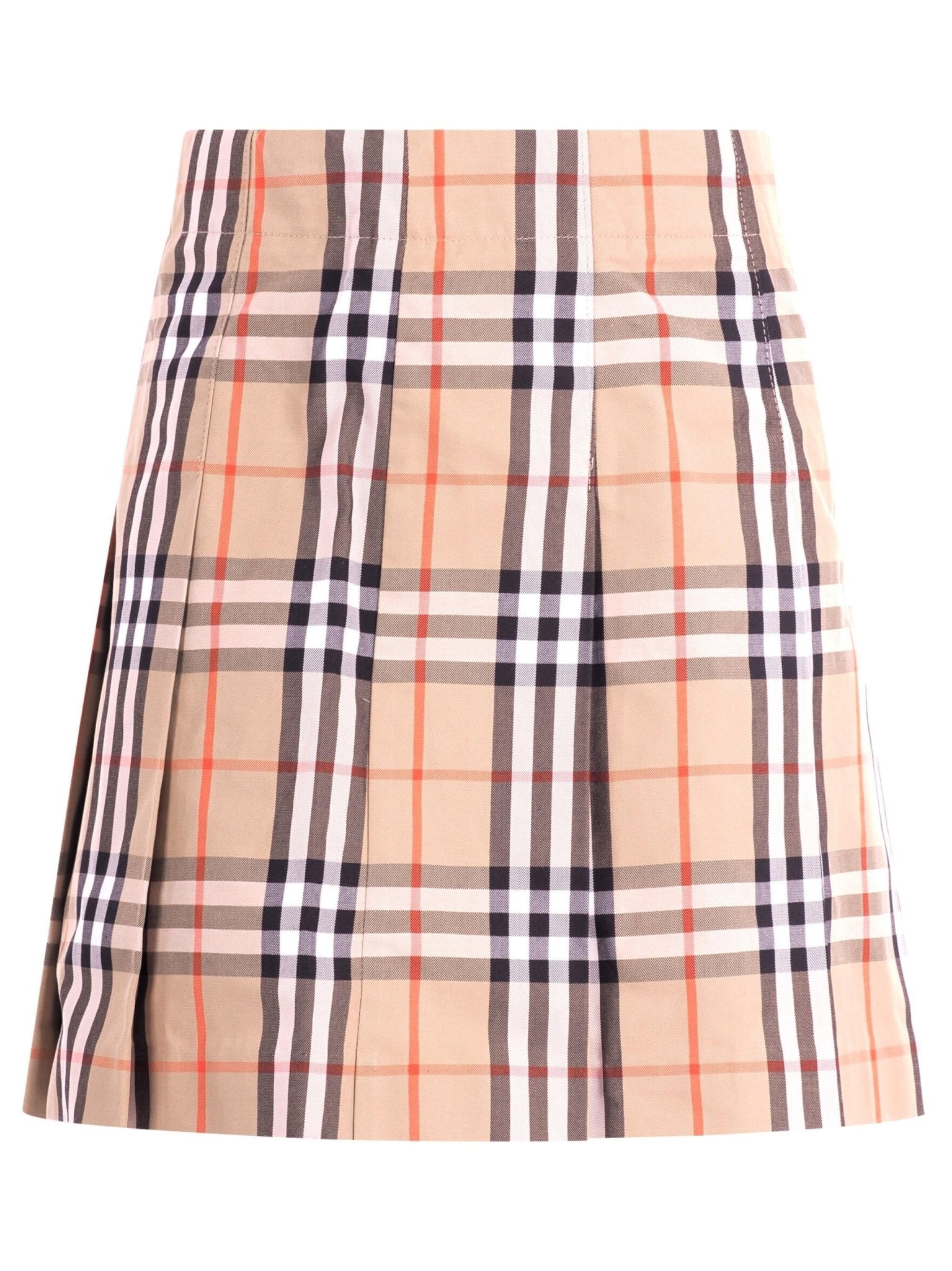 Gonna per bambina Burberry Kids beige con motivo a quadri - Rubino Kids