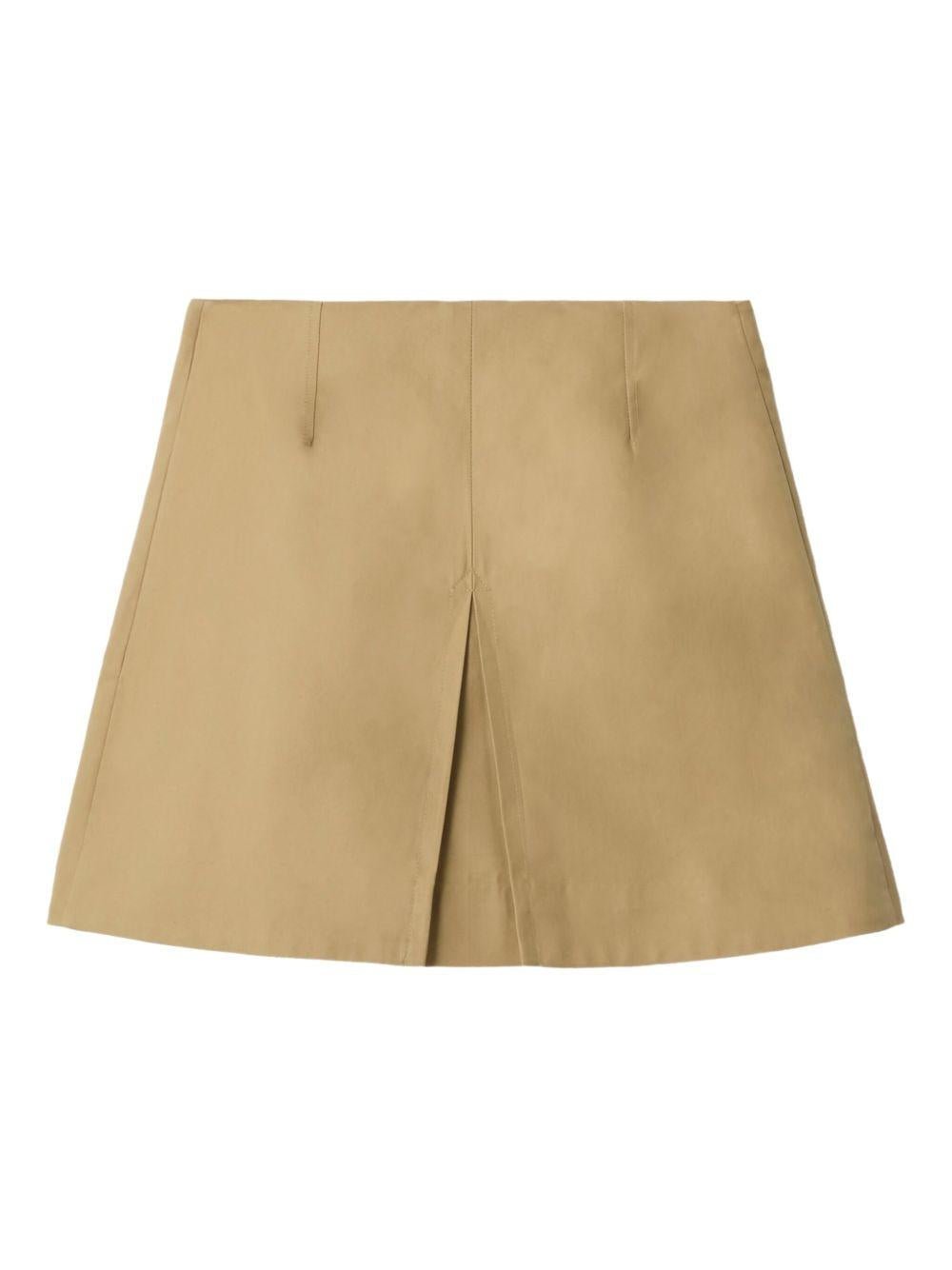 Gonna per bambina Burberry Kids beige con spacco posteriore - Rubino Kids