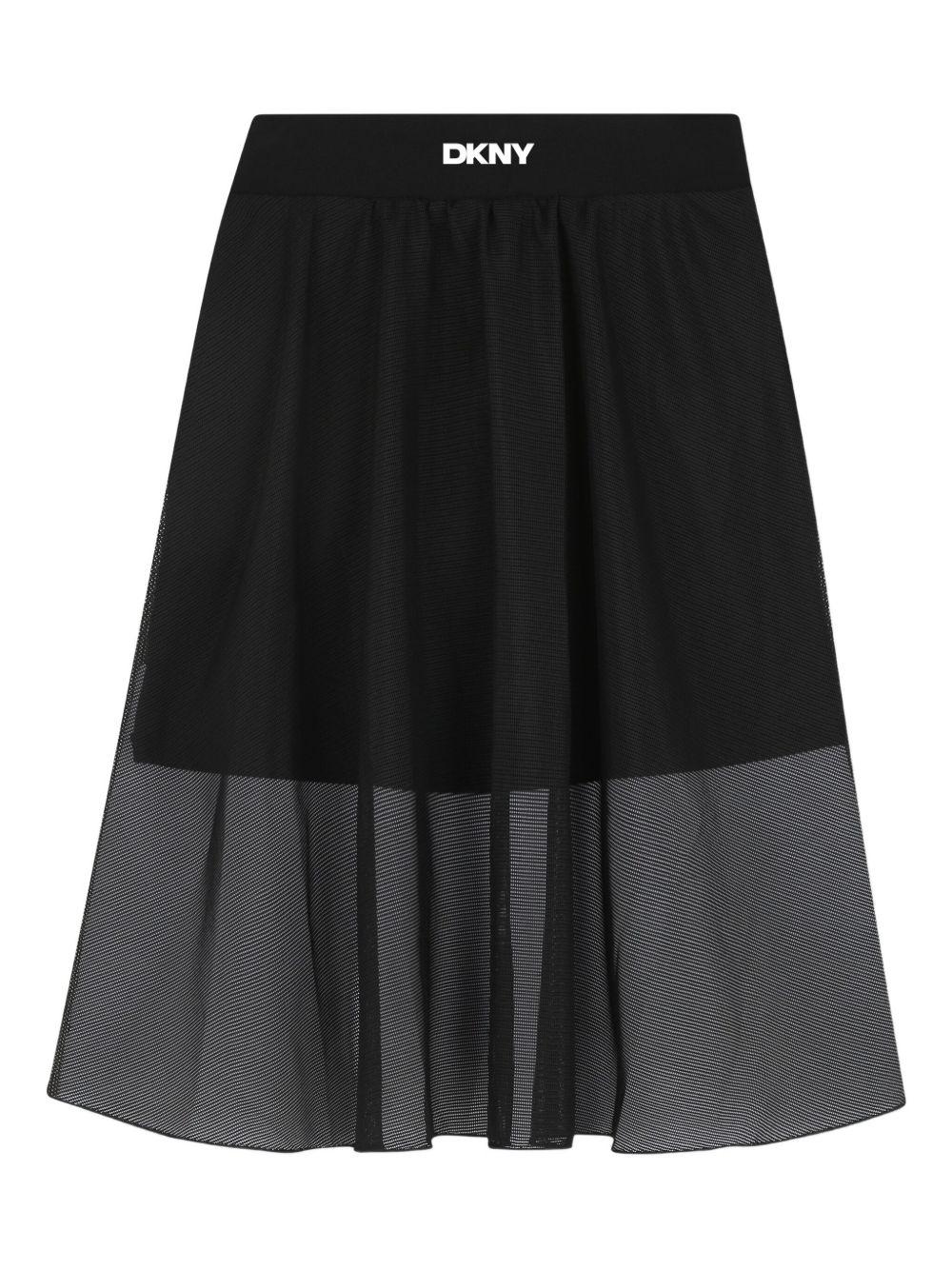 Gonna per bambina DKNY Kids nera con strato in rete - Rubino Kids