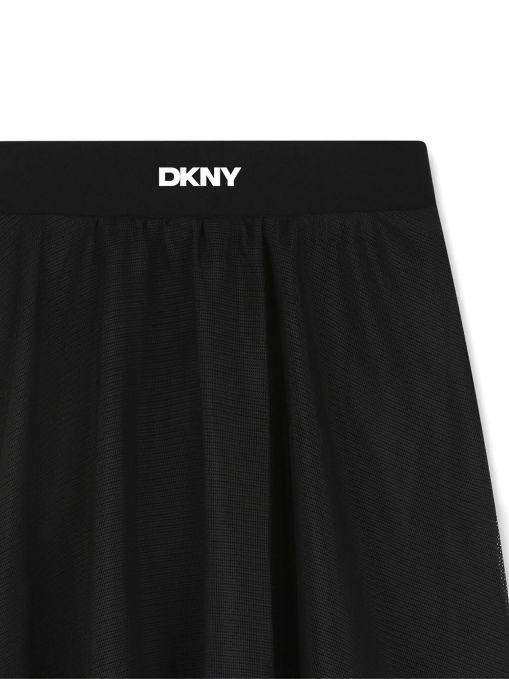 Gonna per bambina DKNY Kids nera con strato in rete - Rubino Kids