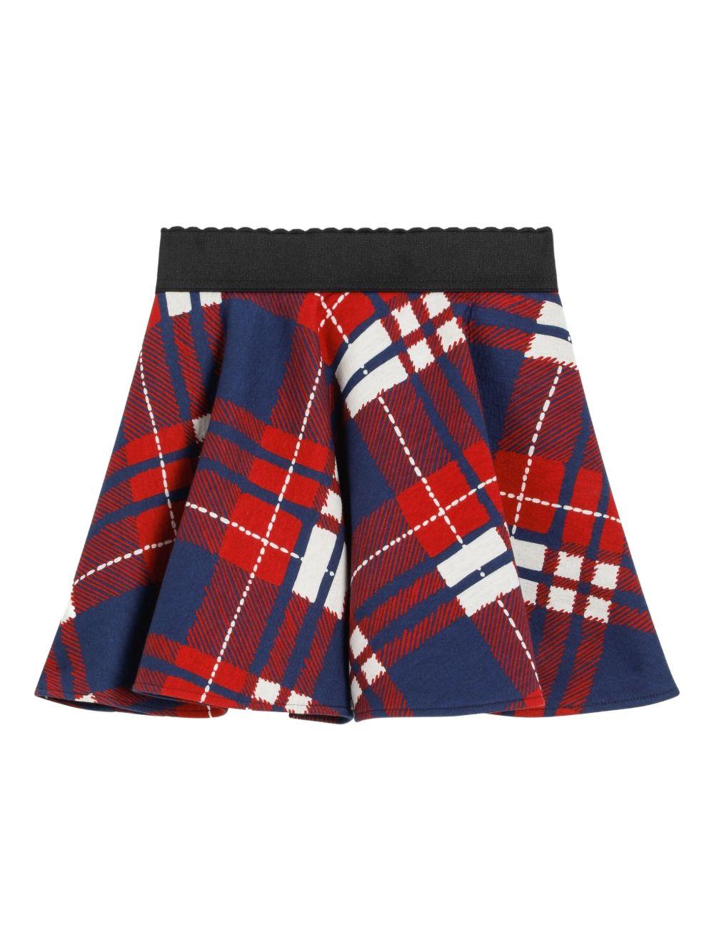 Gonna per bambina Dolce & Gabbana Kids rossa con motivo tartan - Rubino Kids