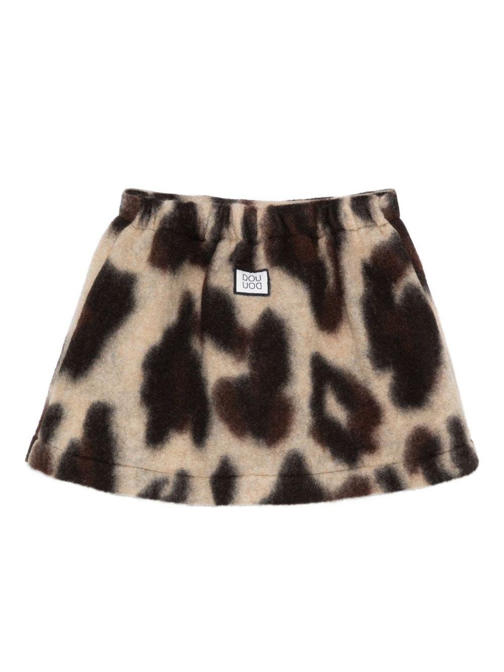 Gonna per bambina Douuod Kids animalier con design a trapezio - Rubino Kids