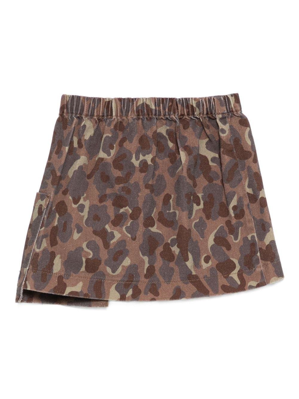 Gonna per bambina Douuod Kids marrone con orlo asimmetrico - Rubino Kids