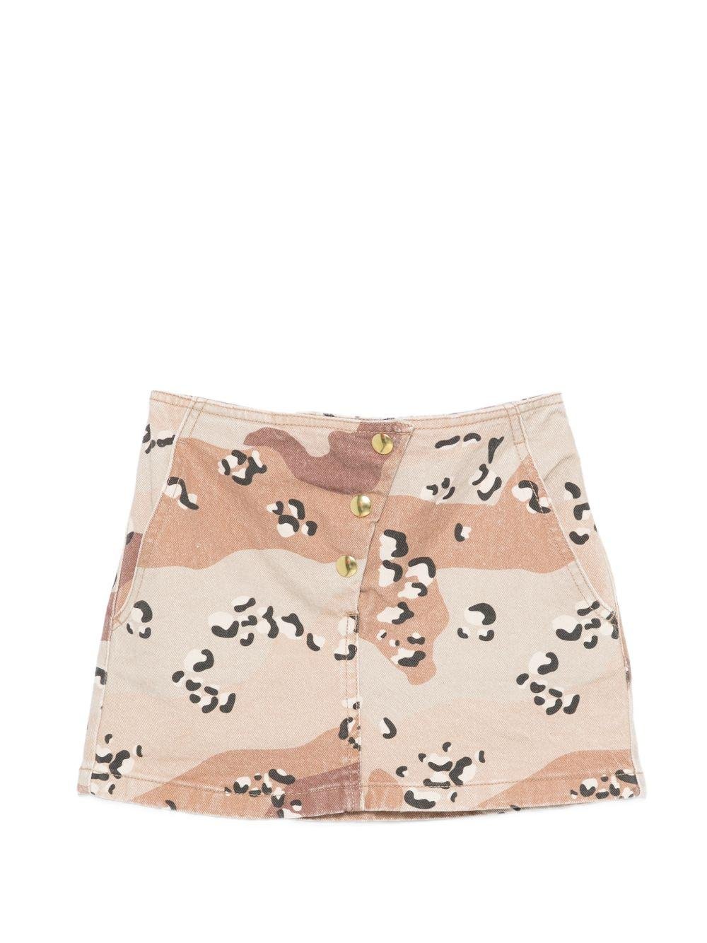 Gonna per bambina Douuod Kids marrone con stampa camouflage - Rubino Kids