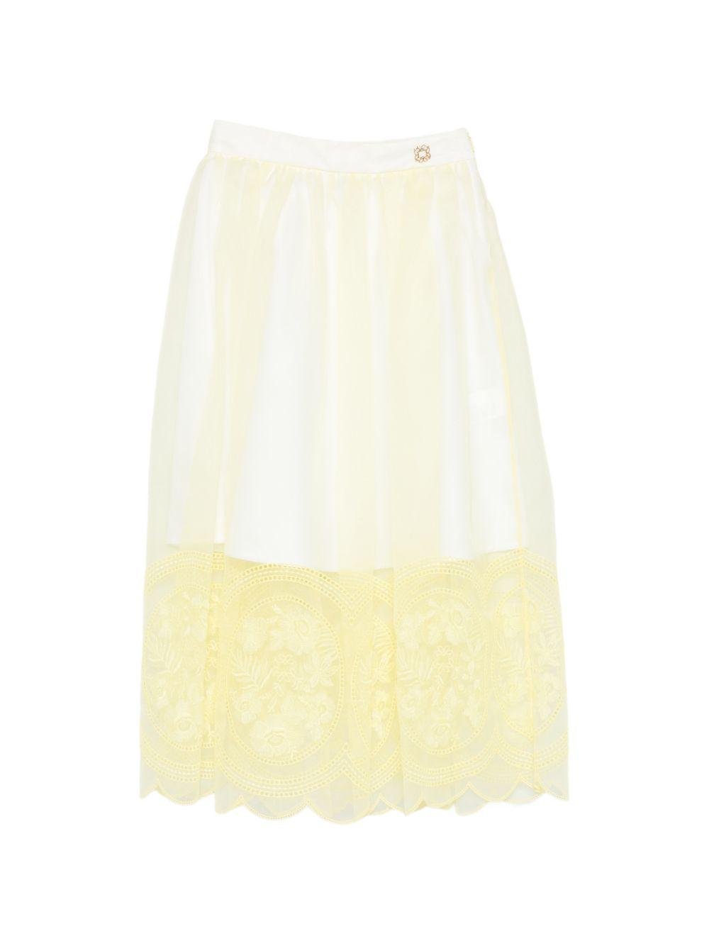 Gonna per bambina Elie Saab Junior gialla con design ricamato - Rubino Kids