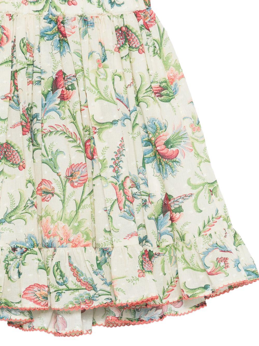 Gonna per bambina Etro Kids beige con stampa floreale - Rubino Kids