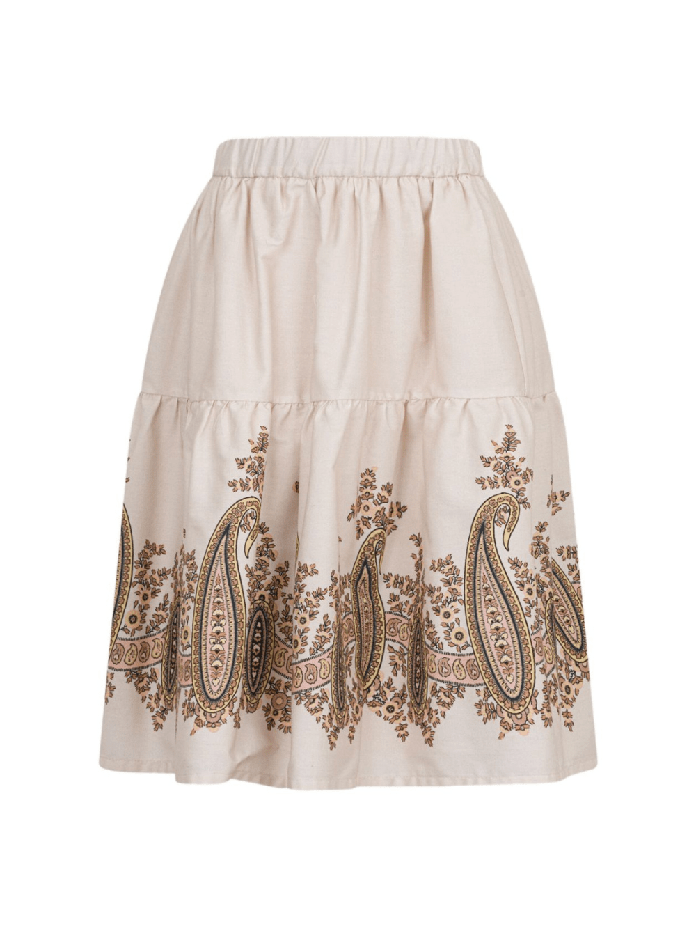 Gonna per bambina Etro Kids beige con stampa Paisley - Rubino Kids