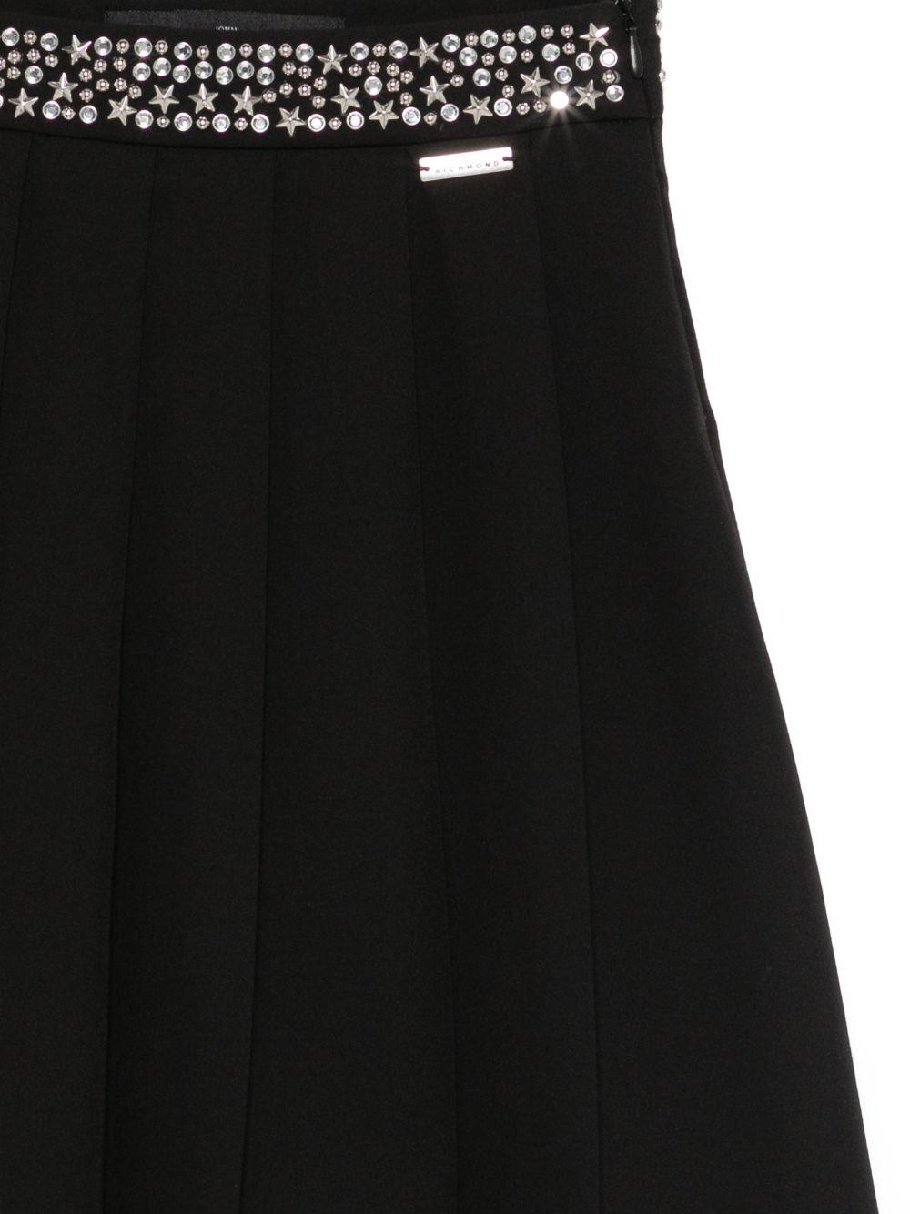 Gonna per bambina John Richmond Junior nera con decorazioni in vita - Rubino Kids