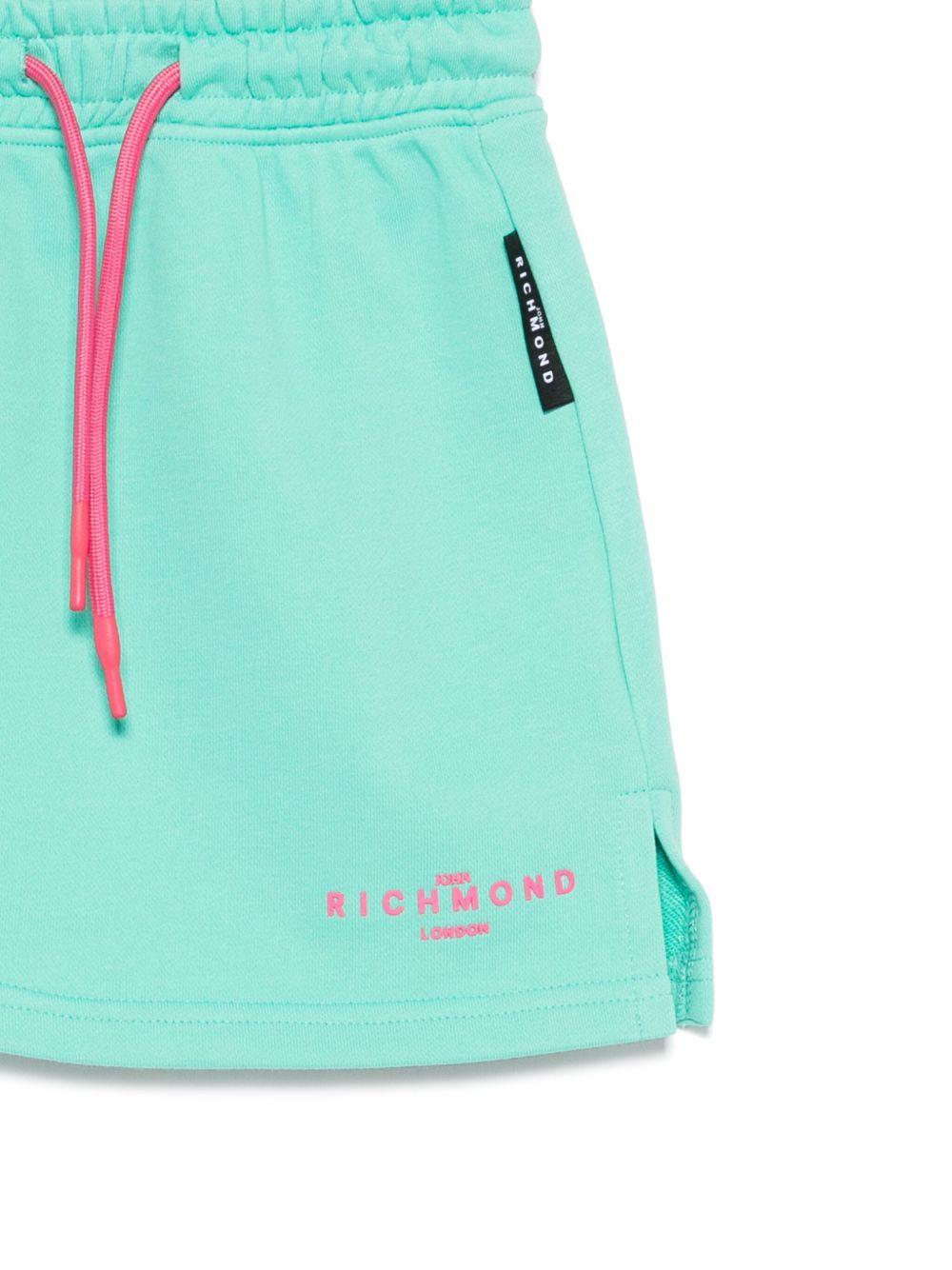 Gonna per bambina John Richmond Junior verde acqua con logo gommato - Rubino Kids