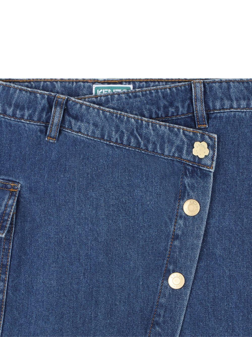 Gonna per bambina Kenzo Kids denim con design asimmetrico - Rubino Kids