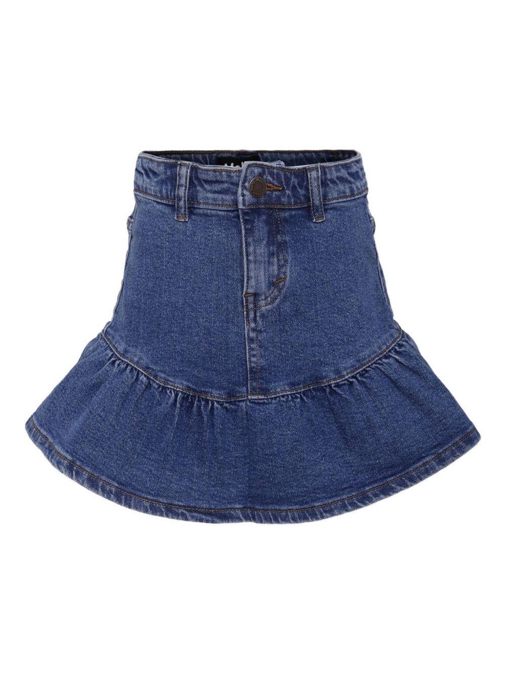 Gonna per bambina Molo denim Bridget con orlo increspato e tasche posteriori - Rubino Kids