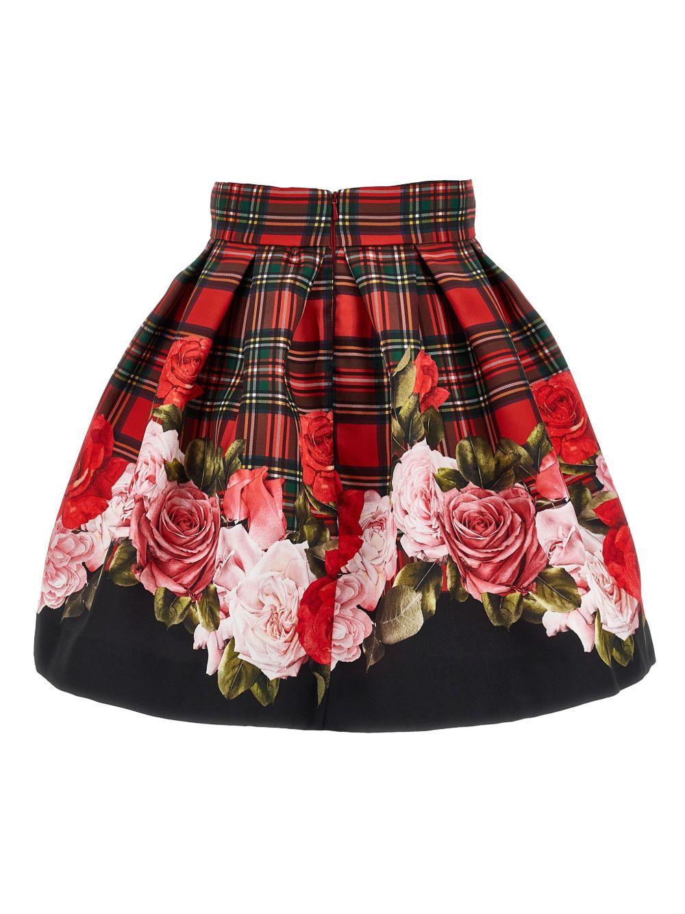 Gonna per bambina Monnalisa rossa con motivo a quadri - Rubino Kids