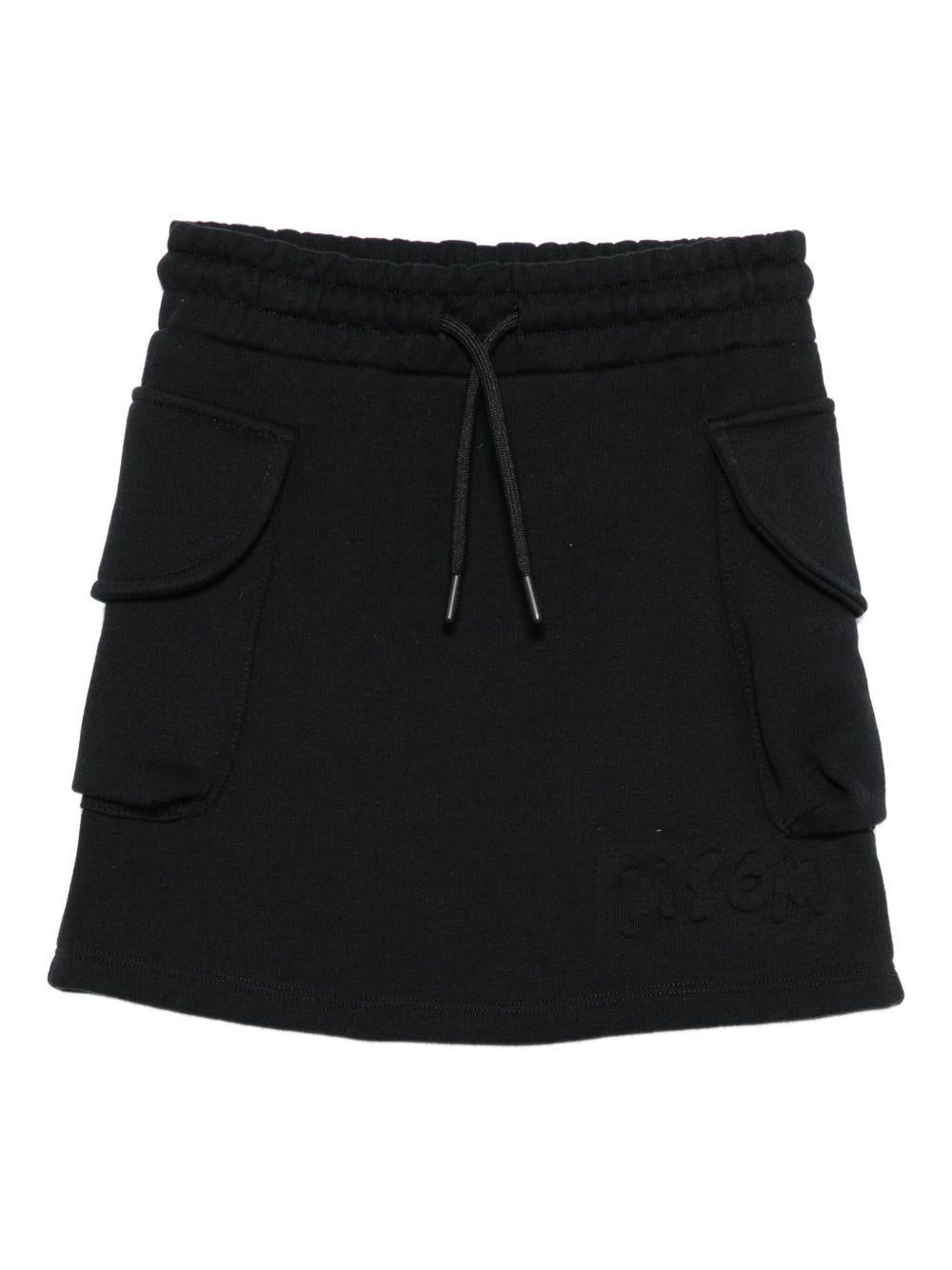 Gonna per bambina MSGM Kids nera con coulisse in vita - Rubino Kids