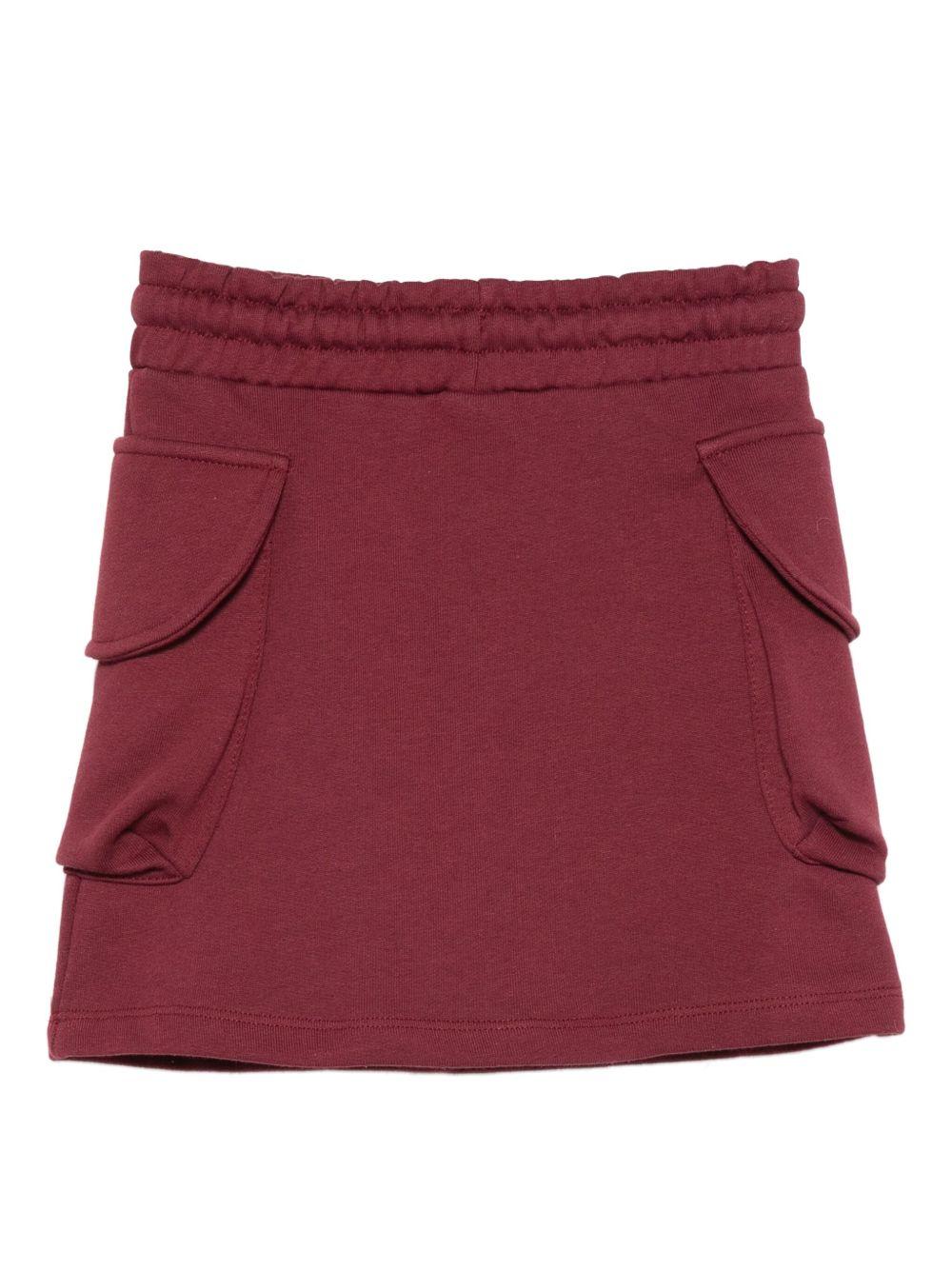 Gonna per bambina MSGM Kids rosso con tasche applicate - Rubino Kids