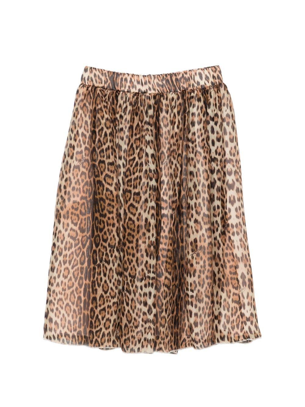 Gonna per bambina Roberto Cavalli Kids animalier con vita elasticizzata - Rubino Kids