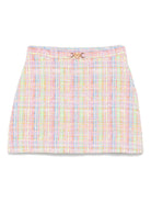 Gonna per bambina Versace Kids rosa a trapezio in tweed - Rubino Kids