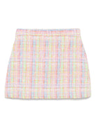 Gonna per bambina Versace Kids rosa a trapezio in tweed - Rubino Kids