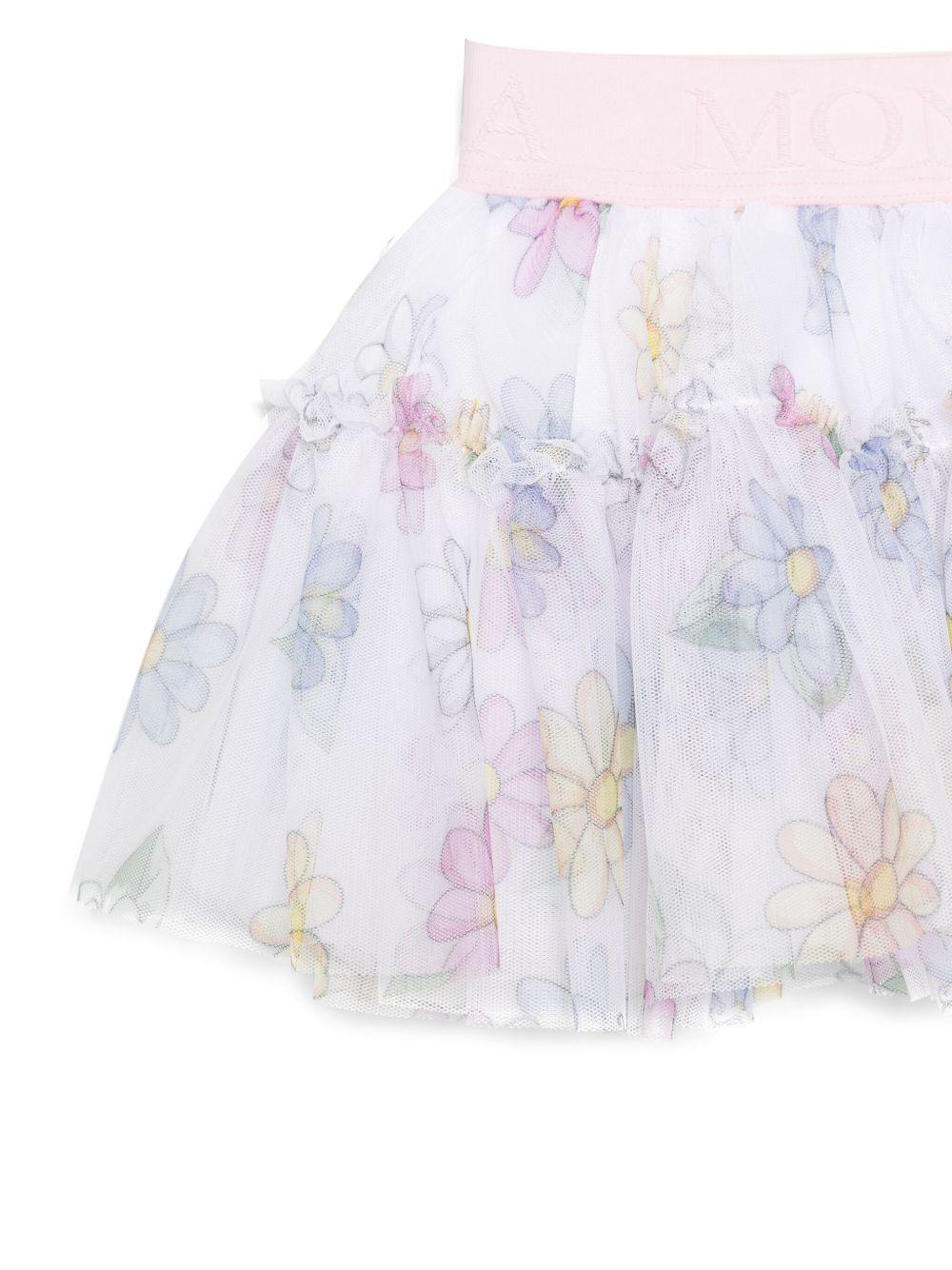 Gonna per neonata Monnalisa bianco a fiori - Rubino Kids