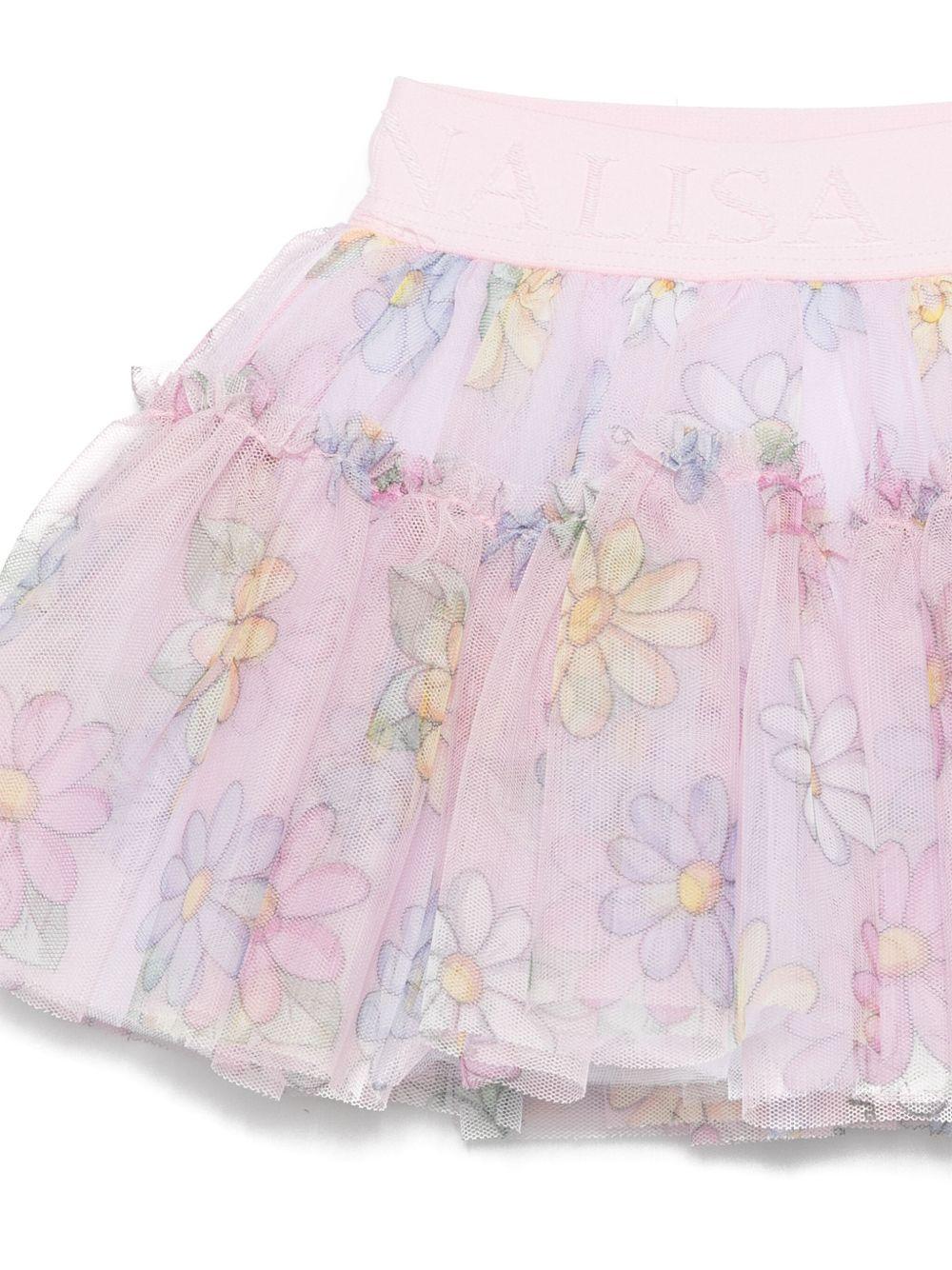 Gonna per neonata Monnalisa rosa a fiori - Rubino Kids