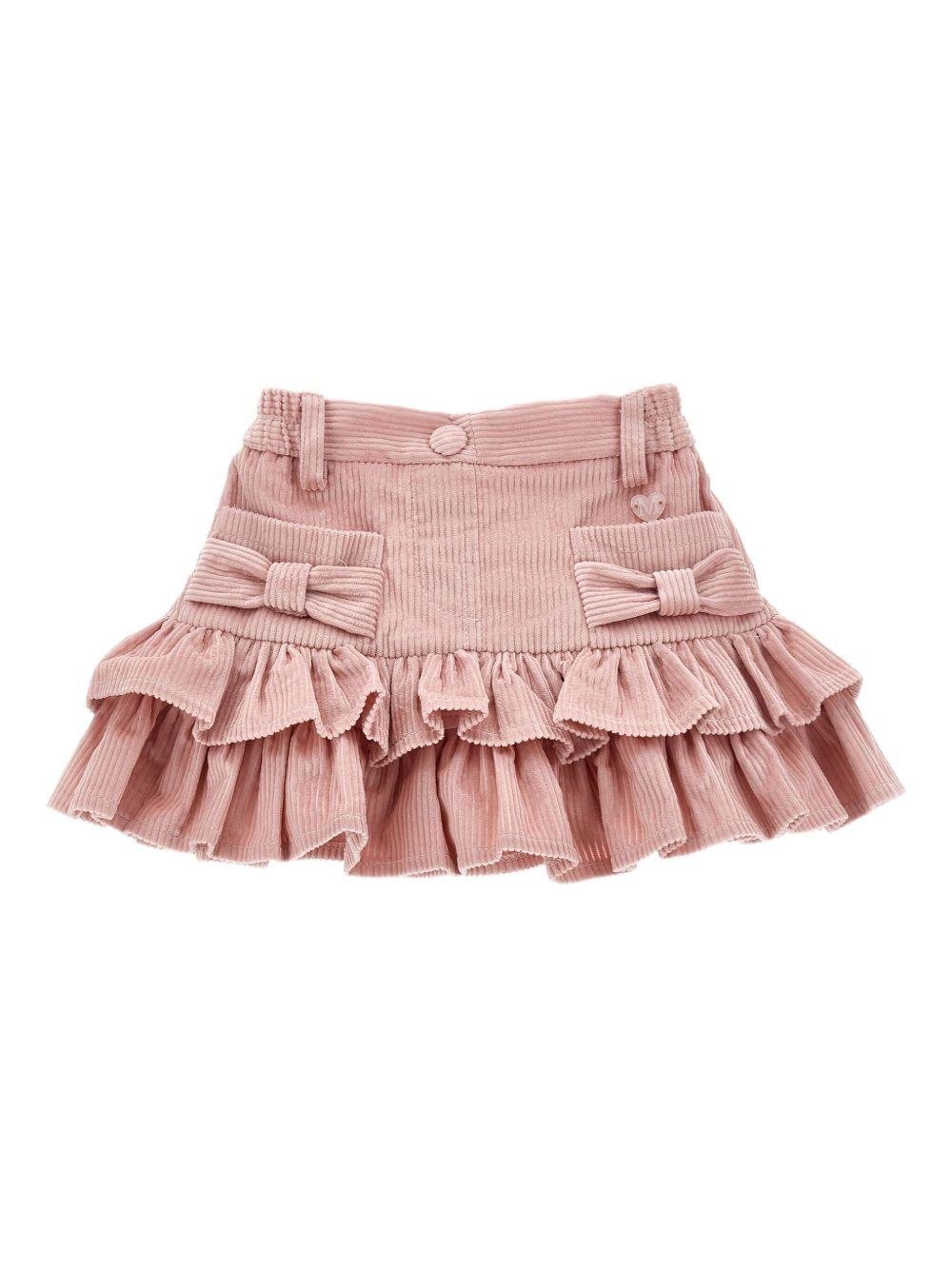 Gonna per neonata Monnalisa rosa con design con arricciature - Rubino Kids