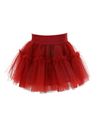 Gonna per neonata Monnalisa rossa con balze - Rubino Kids