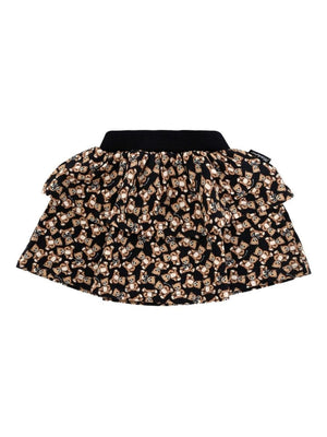 Gonna per neonata Moschino Kids nero con stampa Teddy