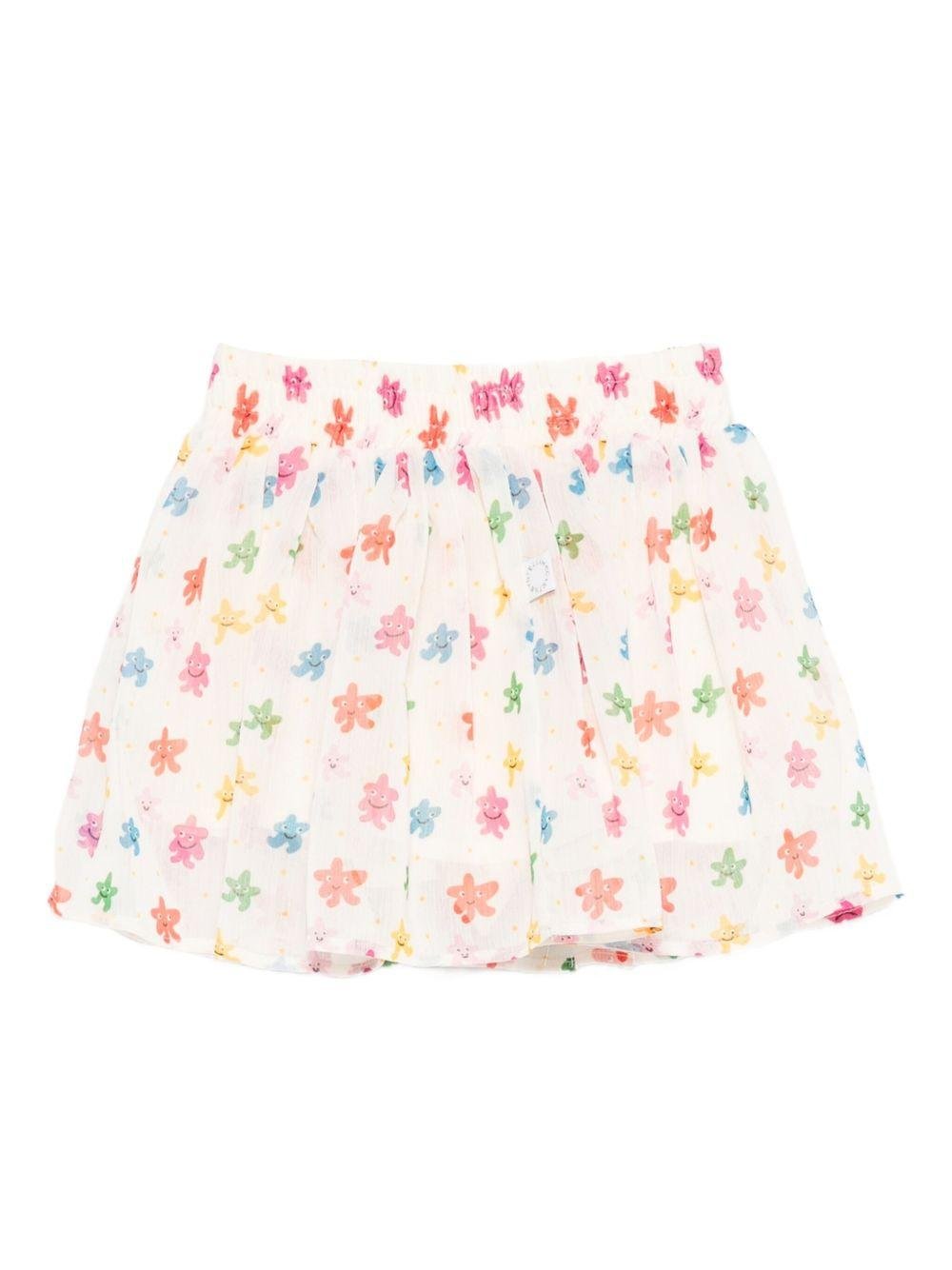 Gonna per neonata Stella McCartney Kids bianco a fiori con vita elasticizzata - Rubino Kids