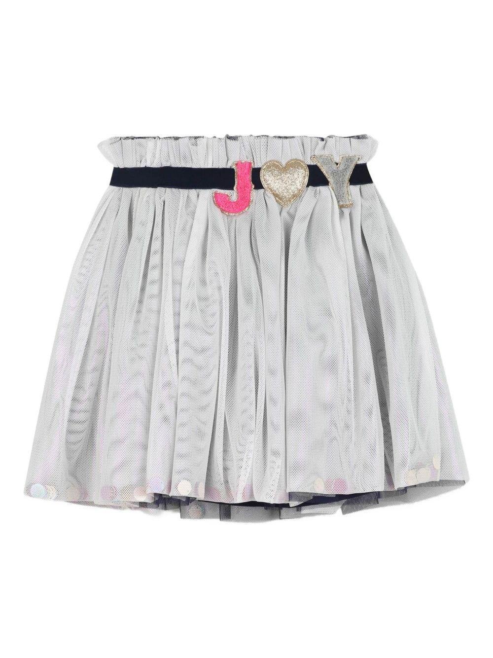 Gonna plissettata per bambina Billieblush bianco con paillettes - Rubino Kids