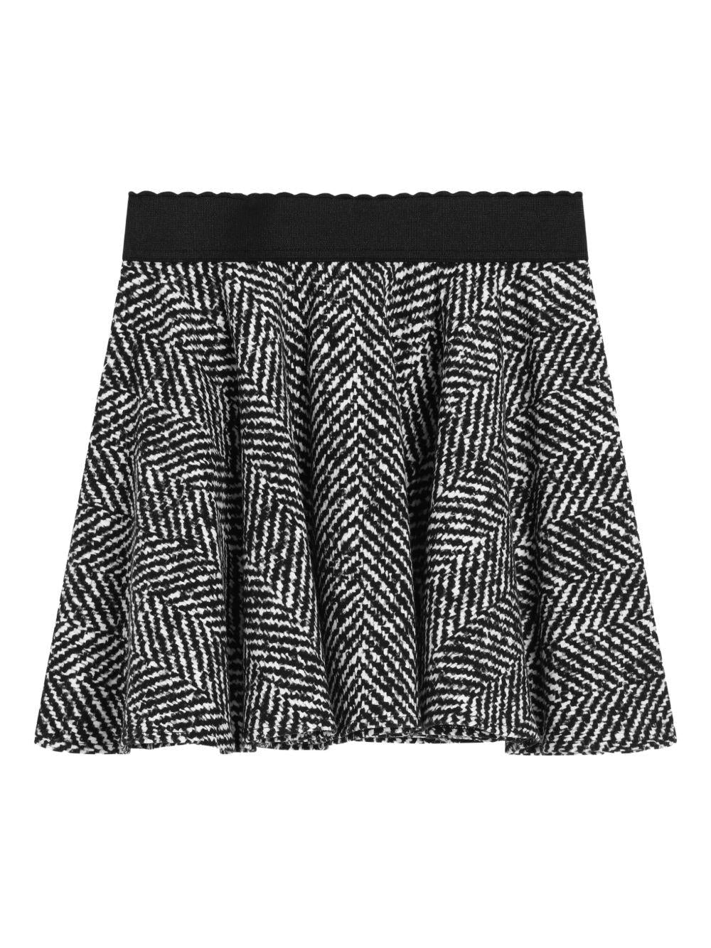 Gonna plissettata per bambina Dolce & Gabbana Kids nero con motivo chevron - Rubino Kids