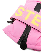 Guanti da neve per bambina Stella McCartney Kids rosa zip e logo - Rubino Kids