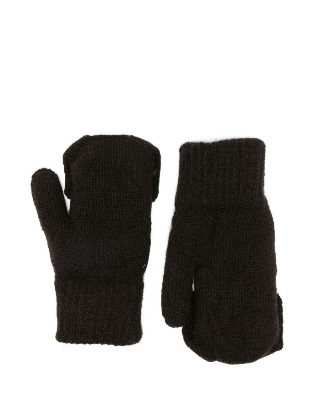 Guanti per bambini Molo marroni con disegno muso di cane - Rubino Kids