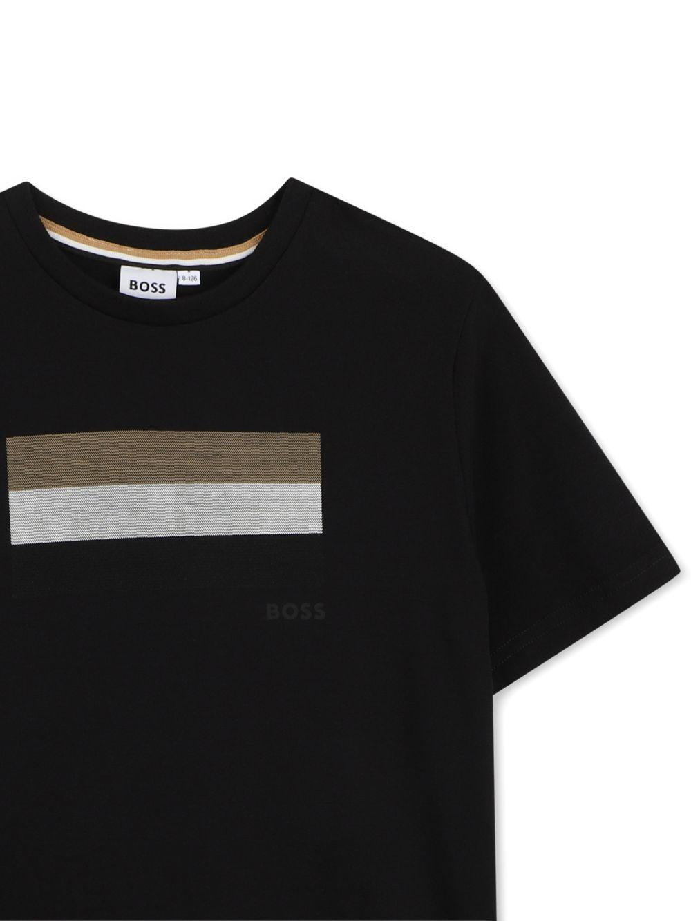 T-shirt per bambino Boss Kids nero con stampa grafica J52979 09B BOSS KIDS