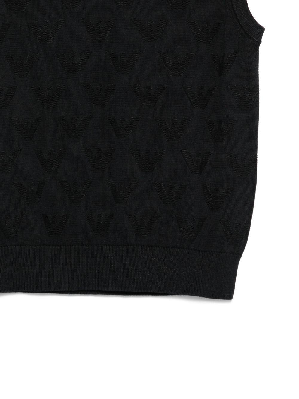 Gilet per bambino Emporio Armani Kids blu con orlo a coste EB001355 AF23415 UB118 EMPORIO ARMANI KIDS