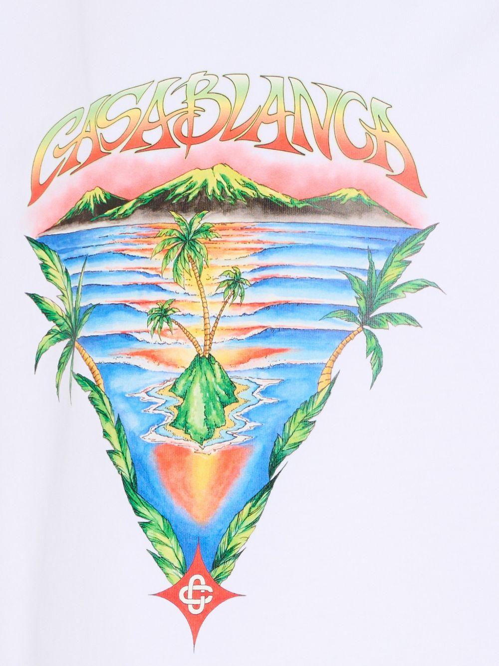 T-shirt per bambino Casablanca Kids bianca con stampa logo KSP26JTS03801 INNOCENCE TRIANGLE CASABLANCA KIDS