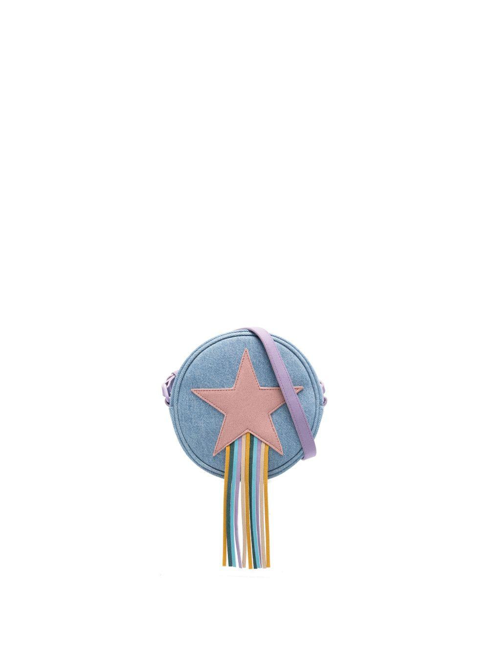 Borsa tondeggiante bambina Stella McCartney Kids azzurra con applicazione Stella TY0A58 Z3618 665 STELLA McCARTNEY KIDS