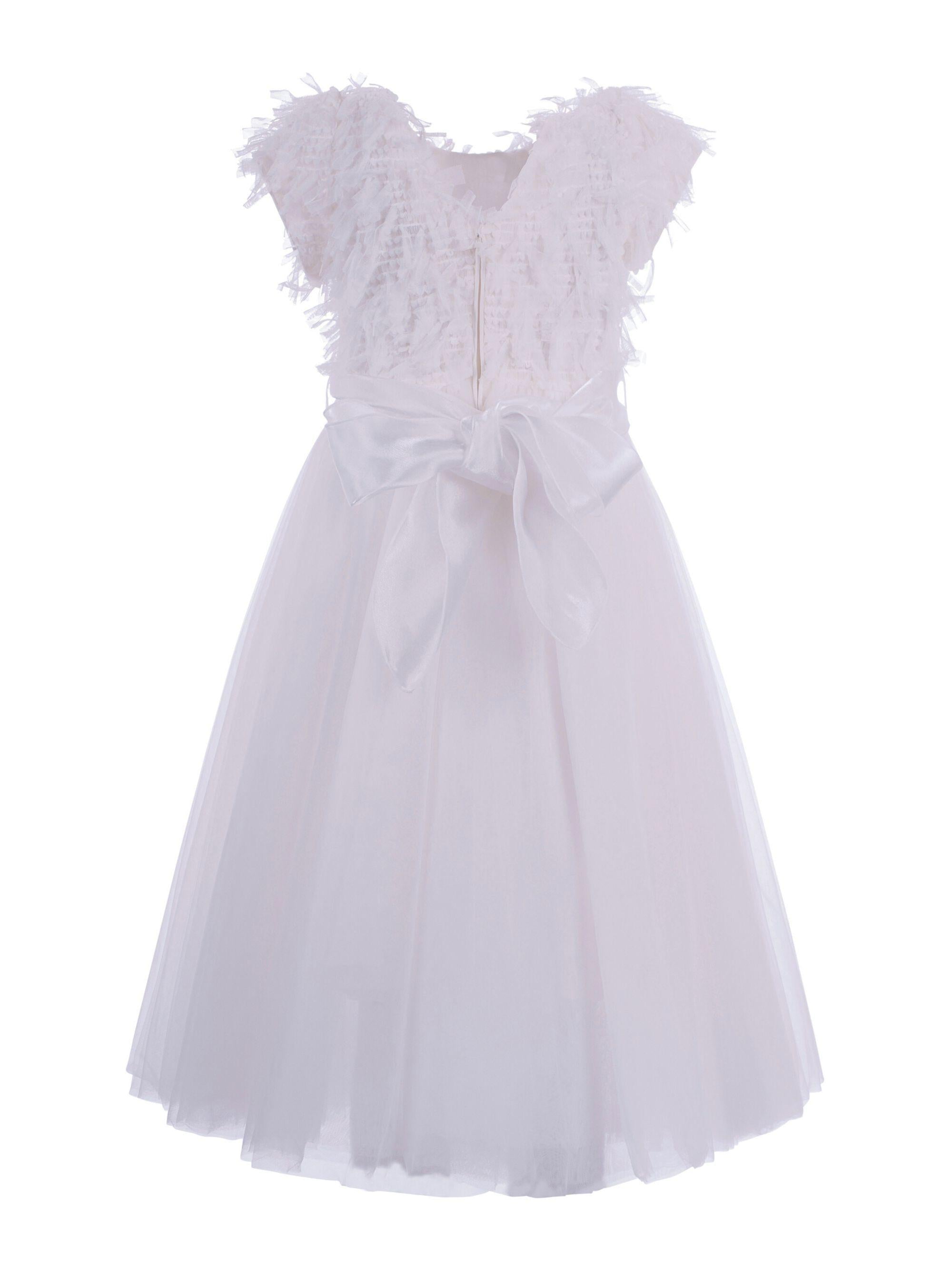 Abito per bambina Monnalisa bianco con applicazione fiori 79G900 7044 0001 MONNALISA