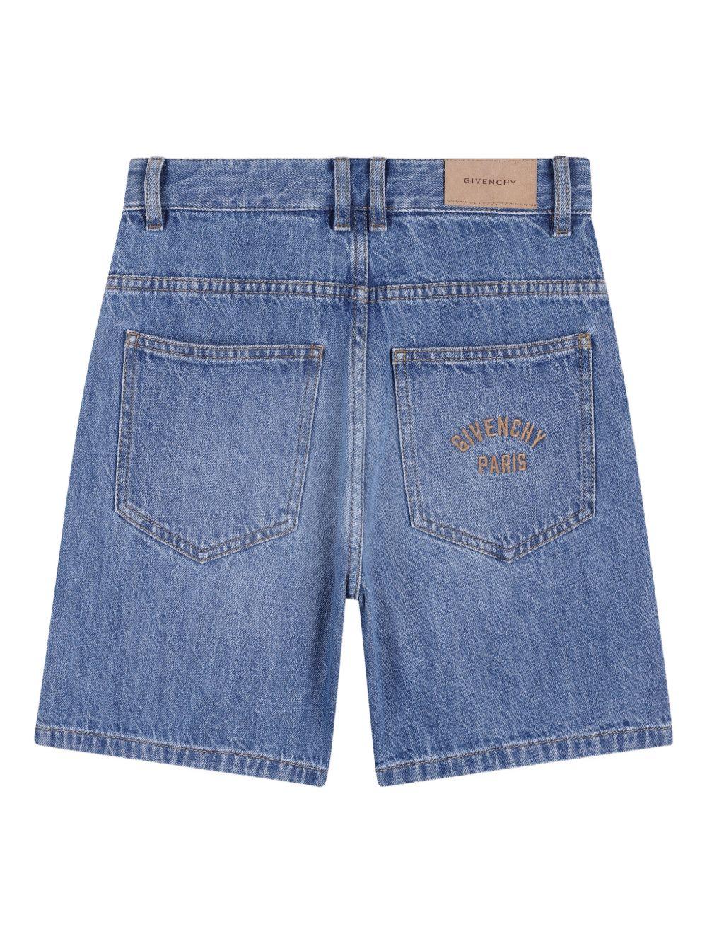 Shorts per bambino Givenchy Kids denim con cuciture tono su tono H31110 Z25 GIVENCHY KIDS