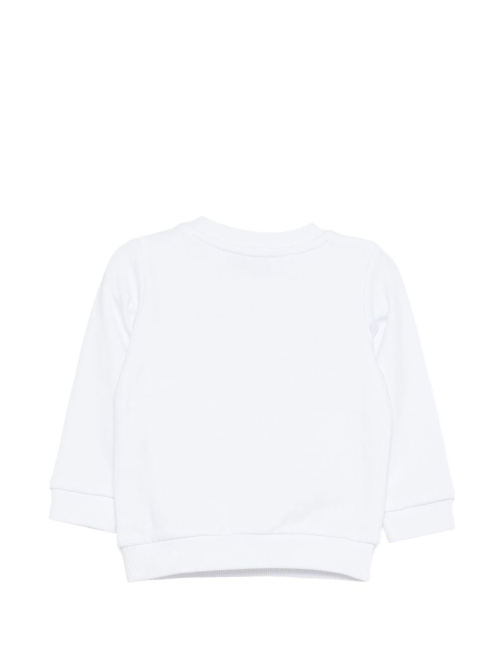 Felpa per neonata Moschino Kids bianca con stampa ciliegie MGF02KLCA52 10101 MOSCHINO KIDS