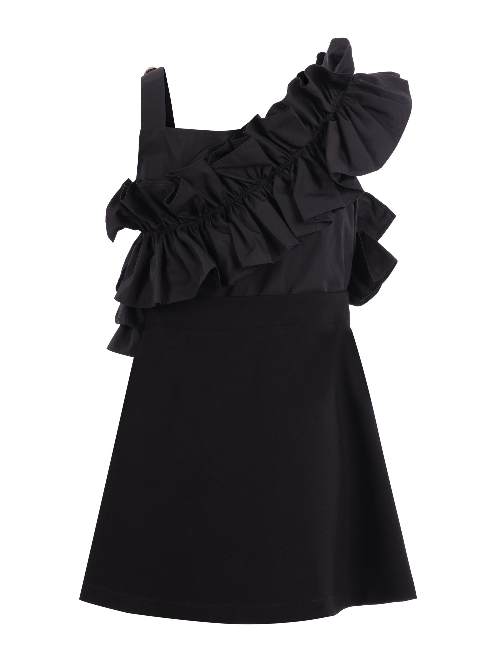 Abito per bambina Balmain Kids nero con ruches BY1D42 J0371 930NE BALMAIN KIDS