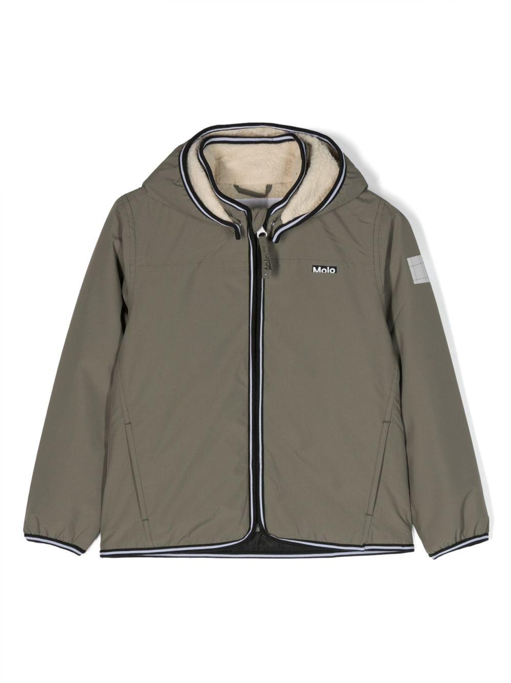Giacca per bambino Molo verde oliva con cappuccio 5NOSM308 8782 MOLO