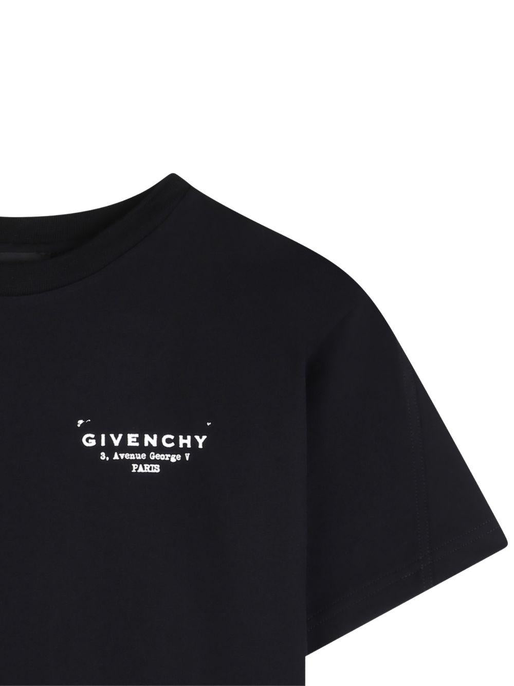 T-shirt per bambino Givenchy Kids nera con stampa logo sul davanti H31075 09B GIVENCHY KIDS