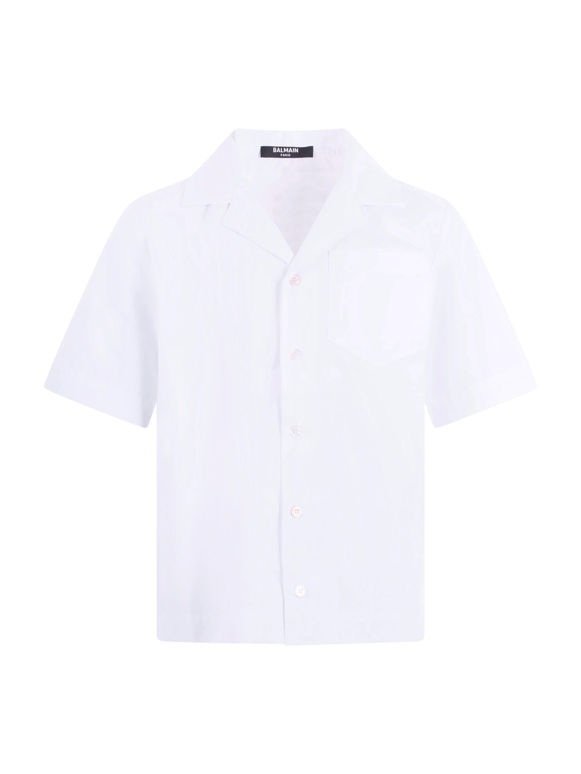 Camicia per bambino Balmain Kids bianca con taschino sul davanti BY5P41 P0562 100 BALMAIN KIDS