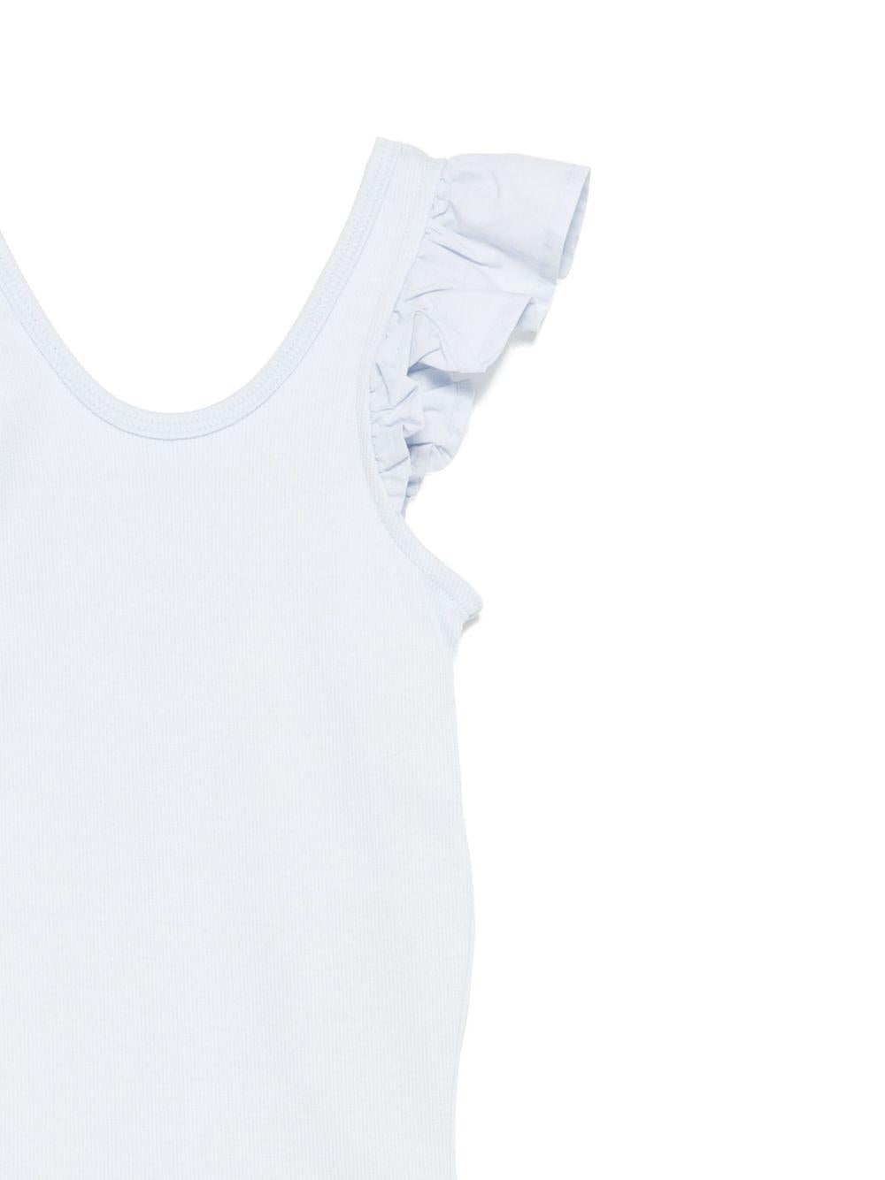 Top per bambina Molo azzurro con ruches e scollo ampio 2S25A106 5467 MOLO