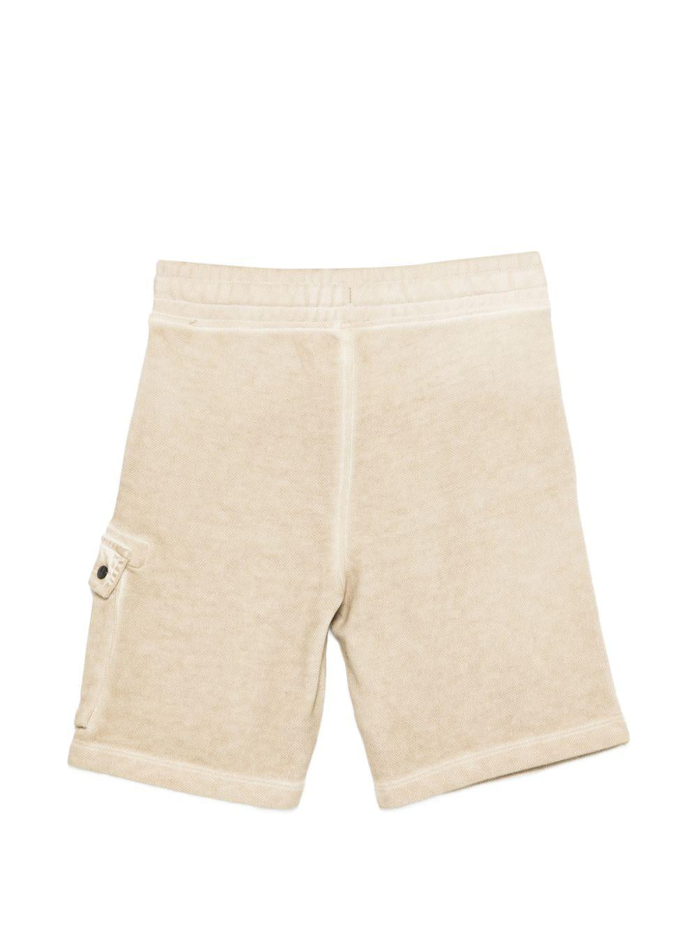 Shorts per bambino C.P. Company Kids beige con chiusura a coulisse CUQ00PLEC00 20129 C.P.COMPANY KIDS